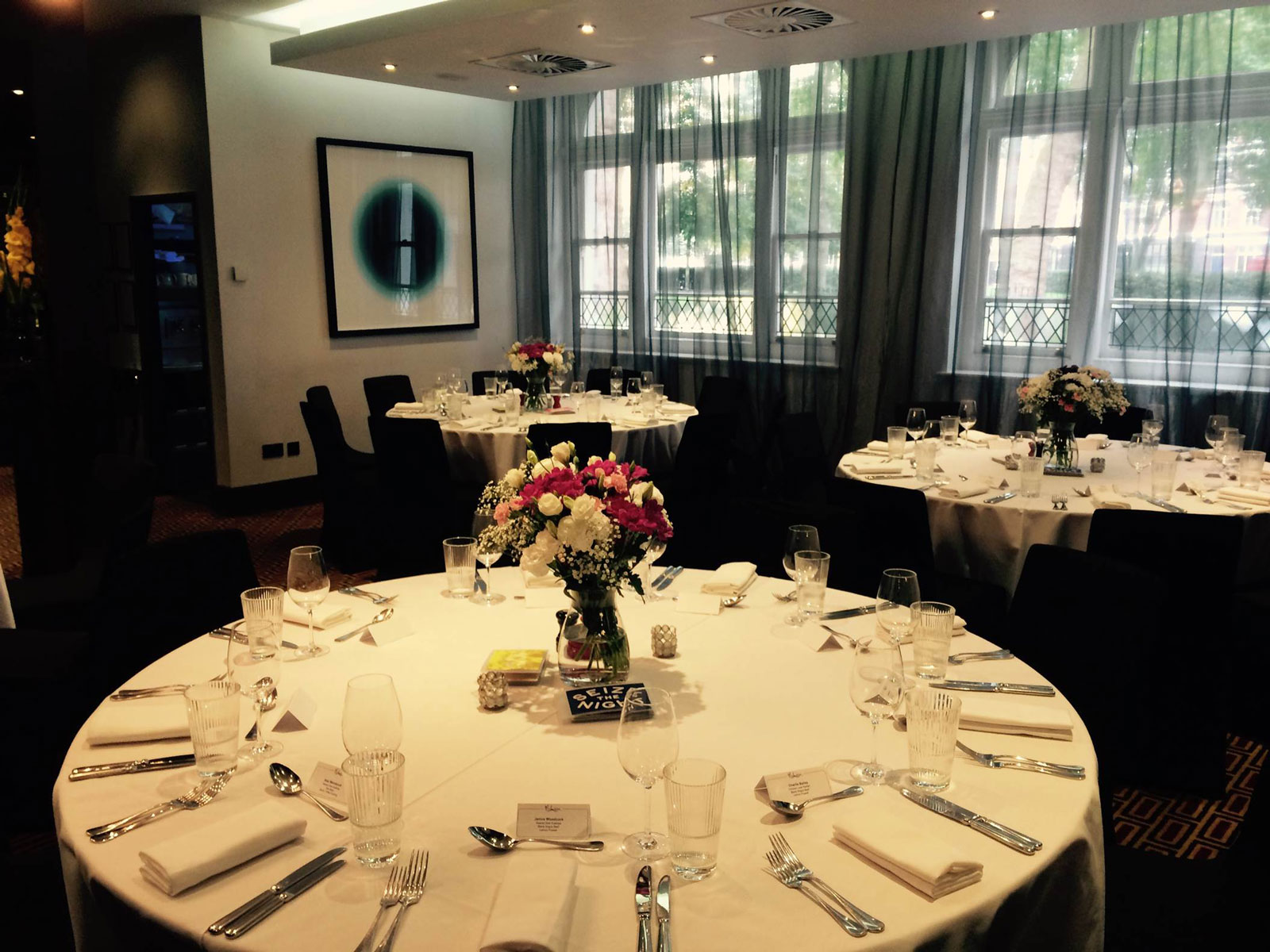 Elegant Mal Lounge event space in London, perfect for networking and celebrations.
