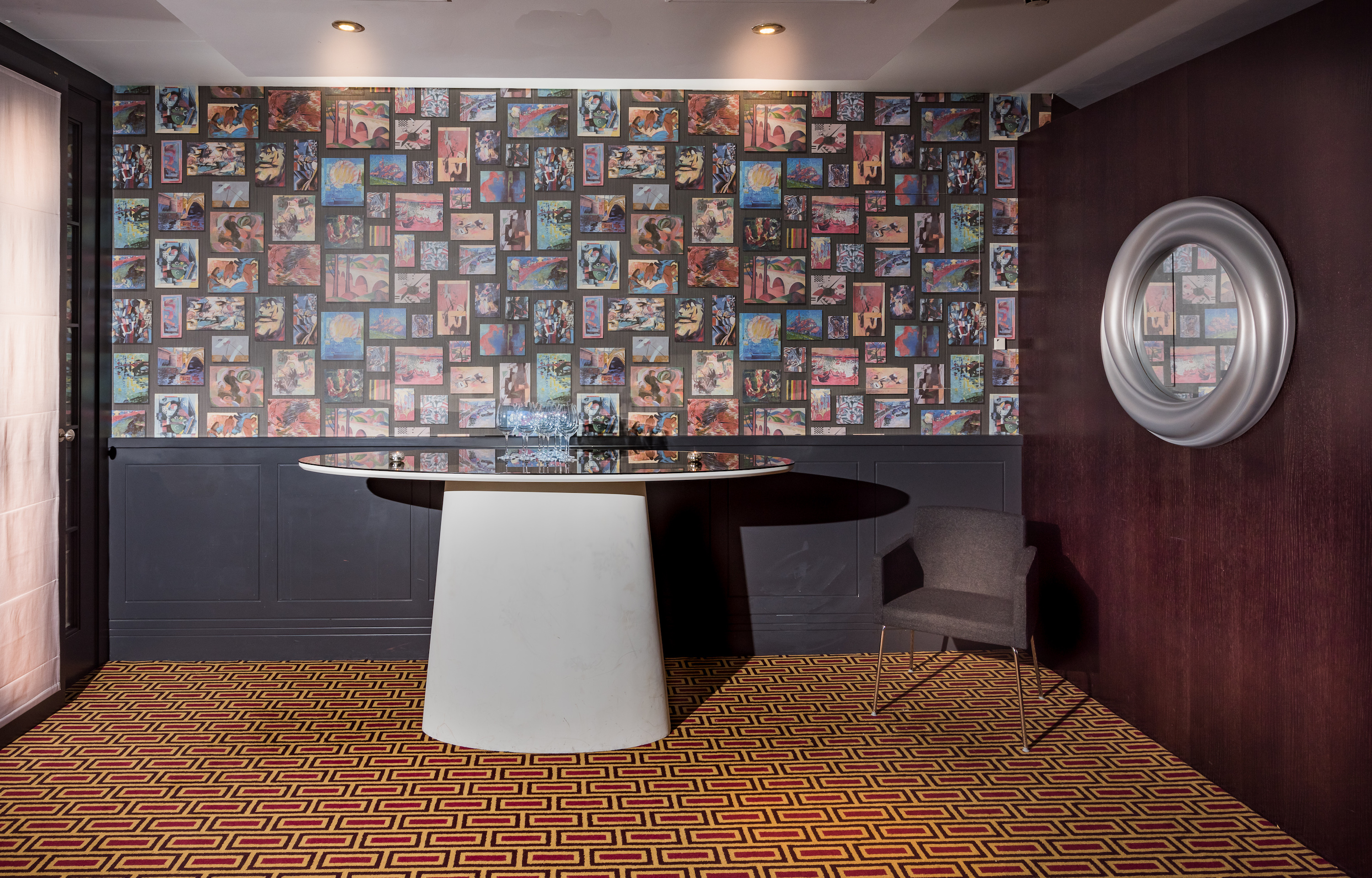Mal Lounge in Malmaison London, modern reception desk, stylish meeting space for events.