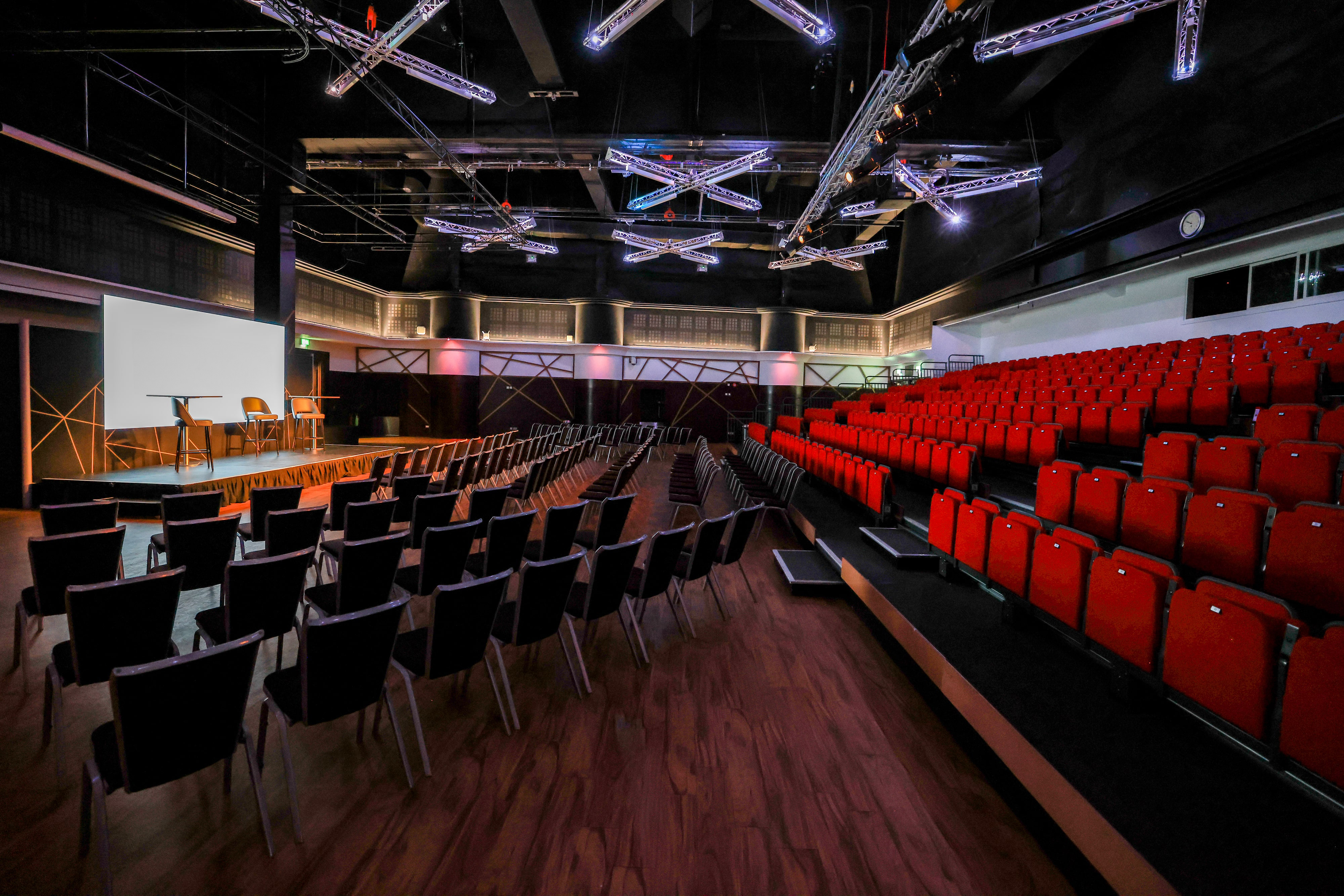 Live Room at Allianz Stadium, Twickenham: tiered seating for conferences and seminars.