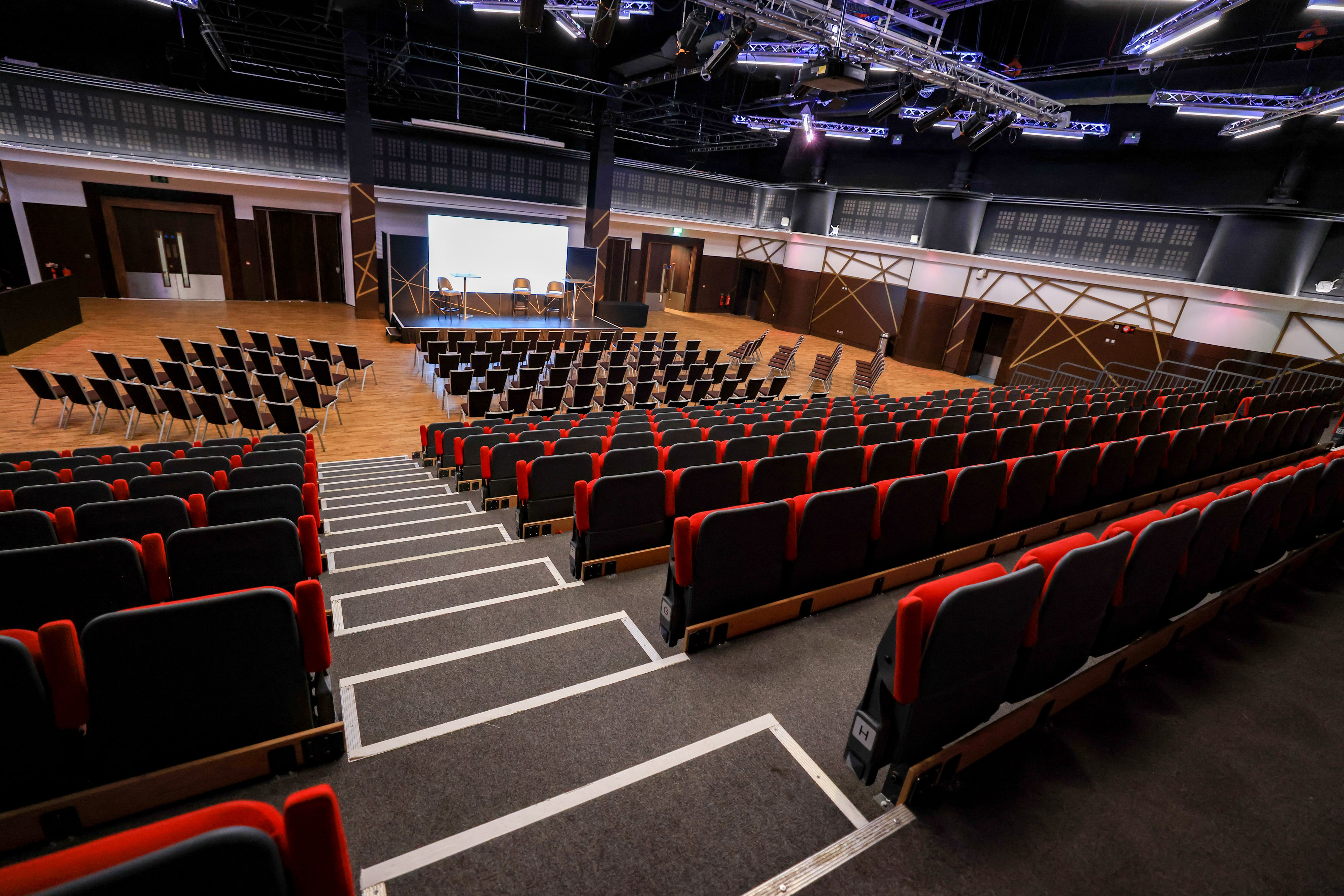 Live Room at Allianz Stadium, Twickenham: tiered seating for conferences and events.