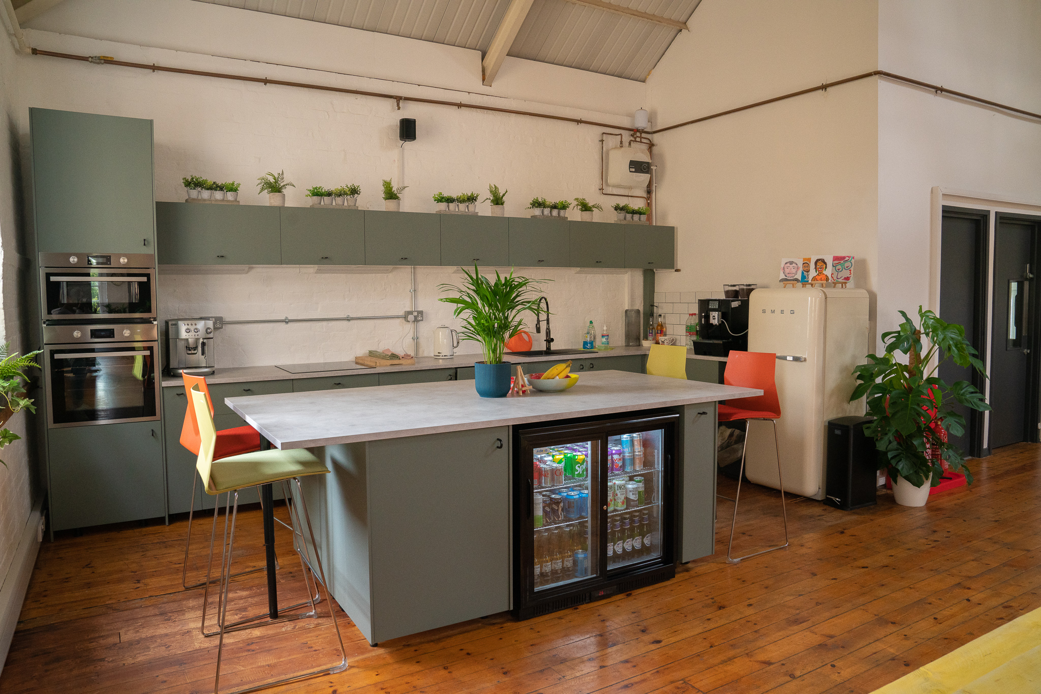 Modern kitchen in The Loft, perfect for catering at meetings and events.