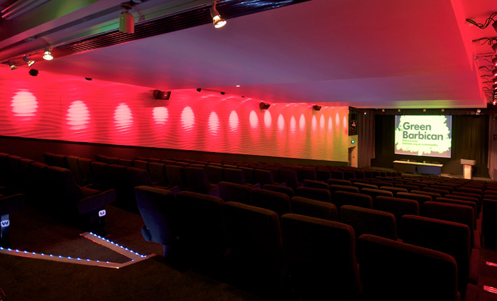 Frobisher Auditorium 1 at Barbican Centre, modern event space for conferences and screenings.