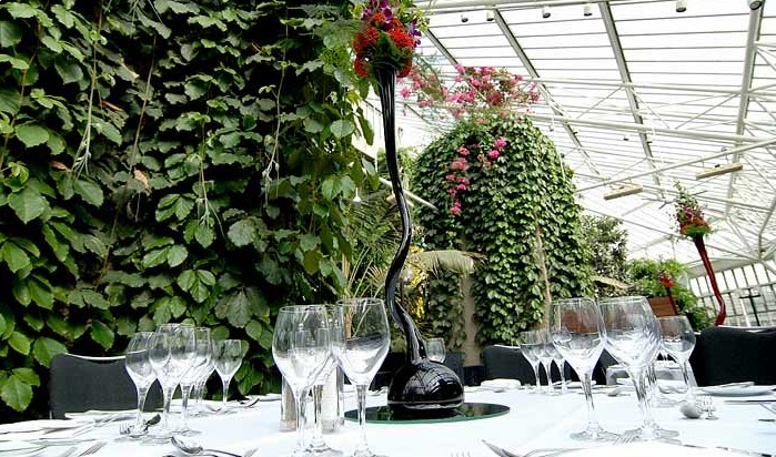 Elegant dining table at Barbican Centre's Conservatory Terrace for upscale events.