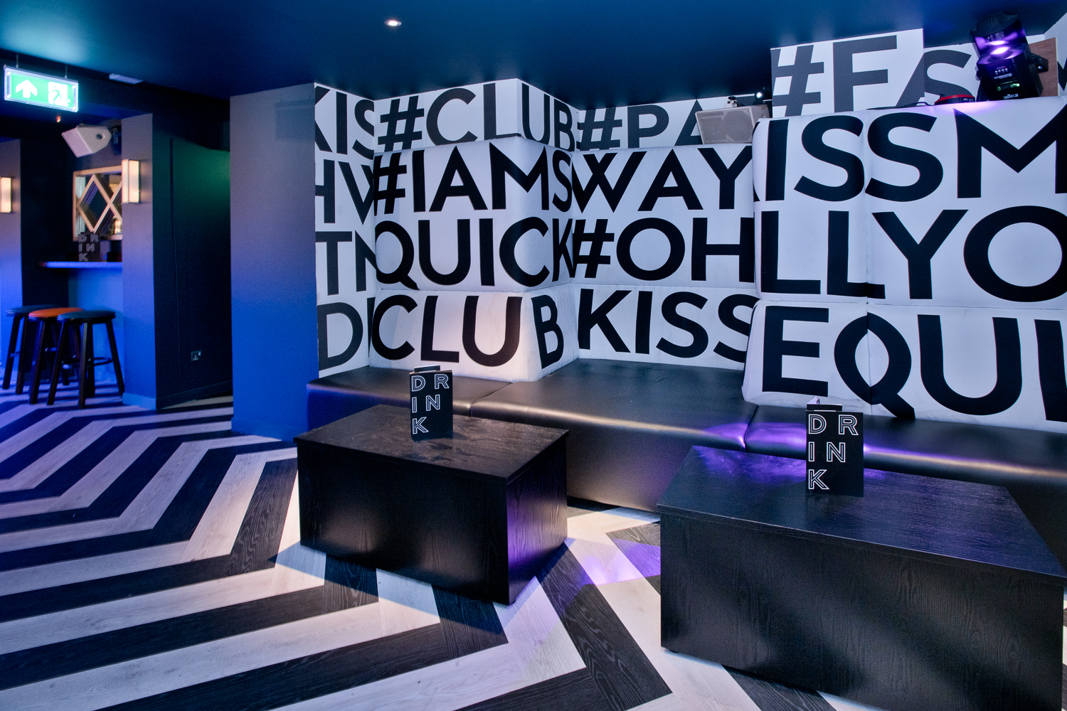 Modern event space in Sway with bold designs, perfect for social gatherings and parties.