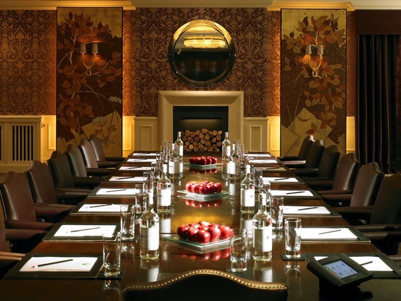 Lake Suite boardroom at Chewton Glen Hotel, ideal for executive meetings and retreats.