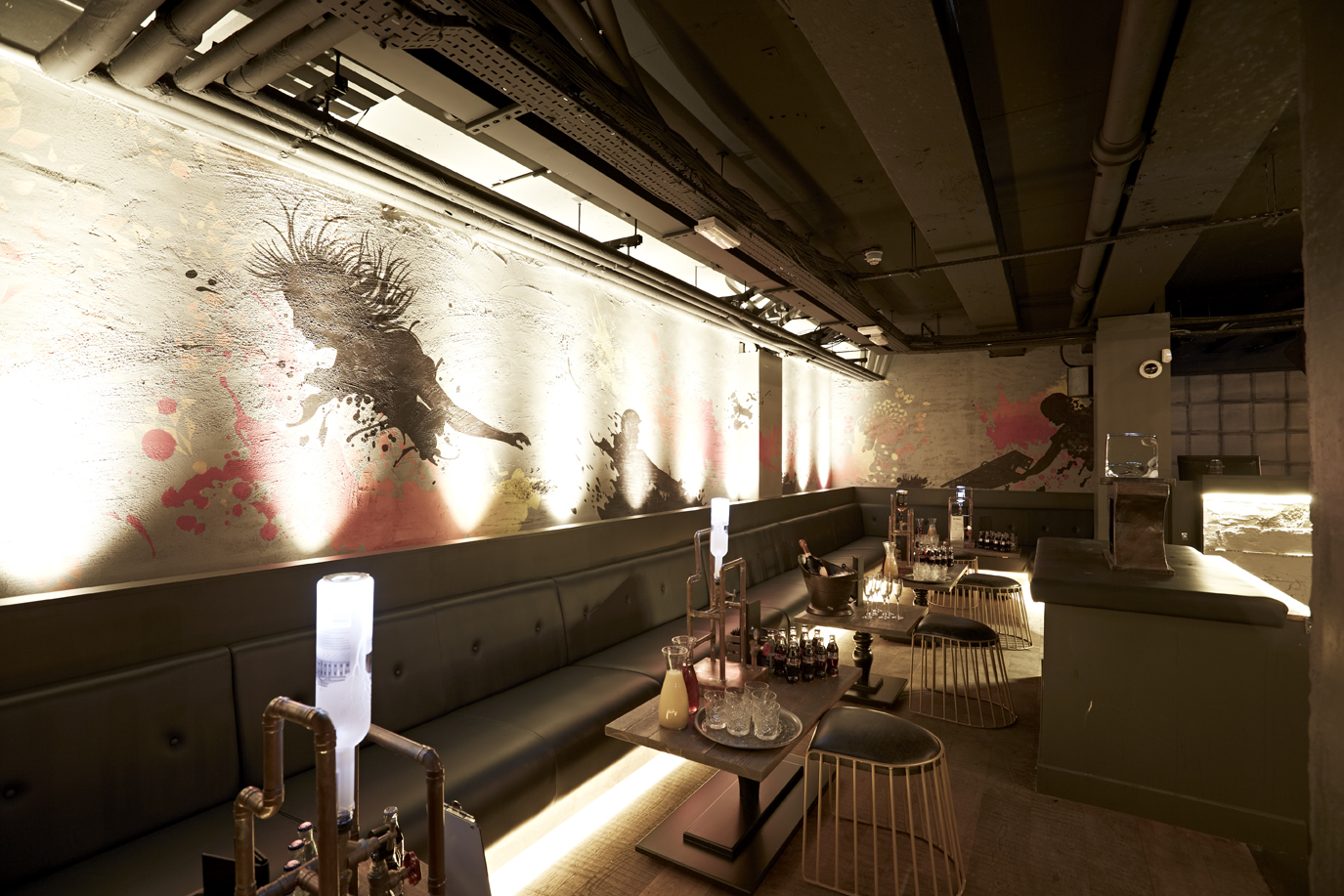 Modern event space in Forge with stylish seating and ambient lighting for gatherings.