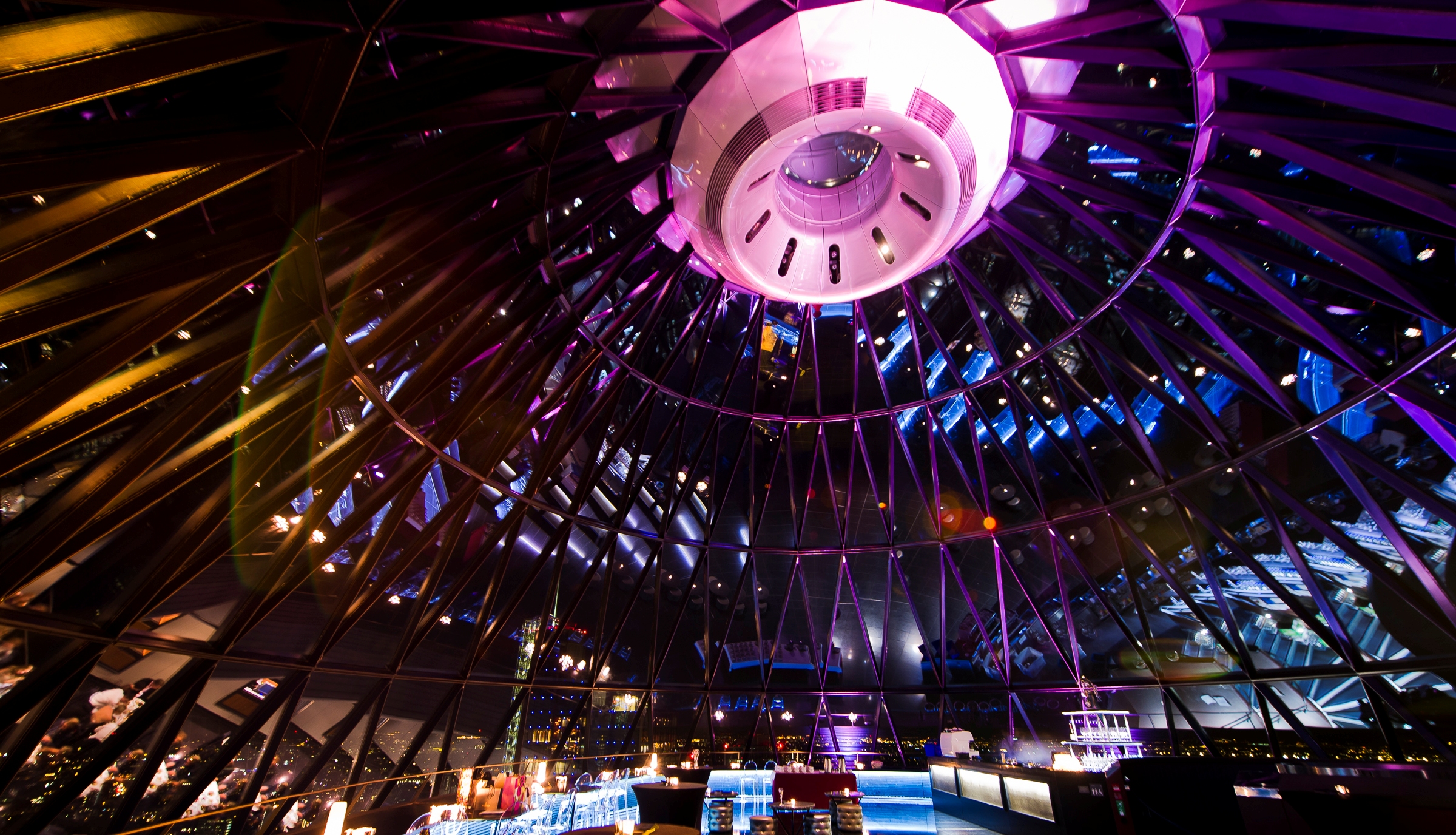 Exclusive hire of Helix and Iris at Searcys, Gherkin - elegant event space with dome ceiling.