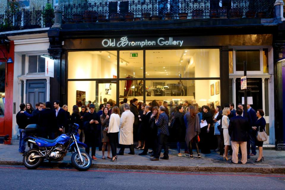 Vibrant crowd at Old Brompton Gallery launch event, ideal for art exhibitions and networking.