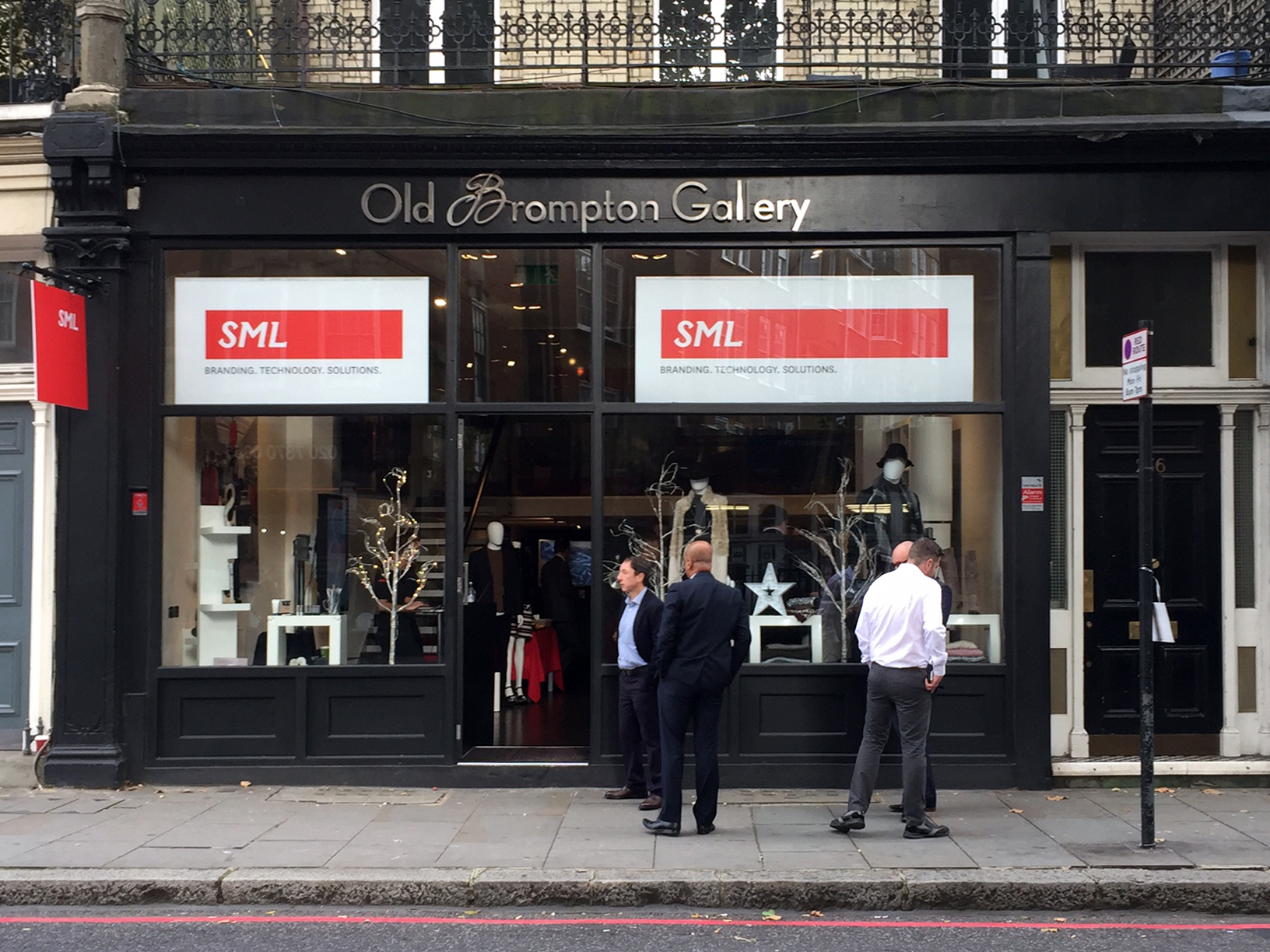 Old Brompton Gallery venue with modern storefront, ideal for art exhibitions and corporate events.