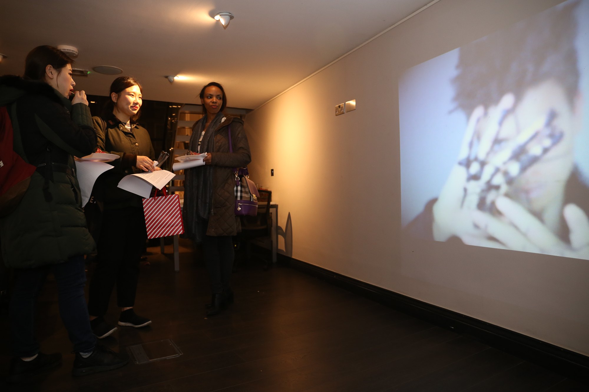 Old Brompton Gallery event space with multimedia presentation for engaging meetings.