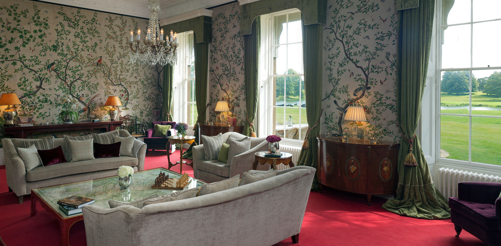 Elegant meeting space in Exclusive Use Manor House, ideal for corporate retreats and upscale events.