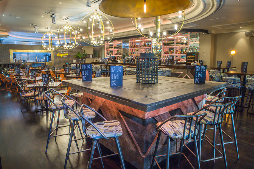 Stylish Bar & Kitchen interior in Sway, ideal for networking events and private functions.