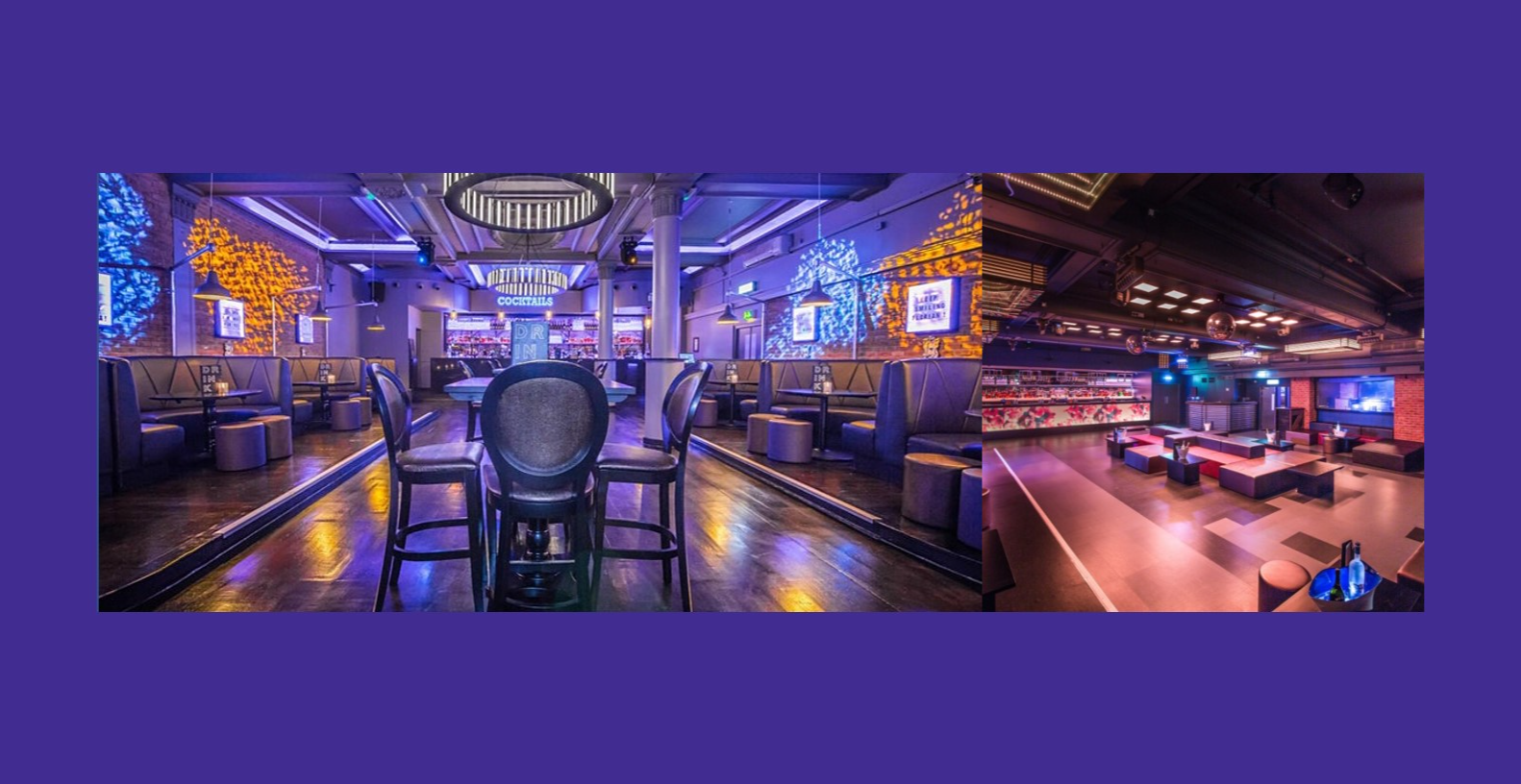 Vibrant event space in Sway with stylish seating for corporate functions and celebrations.