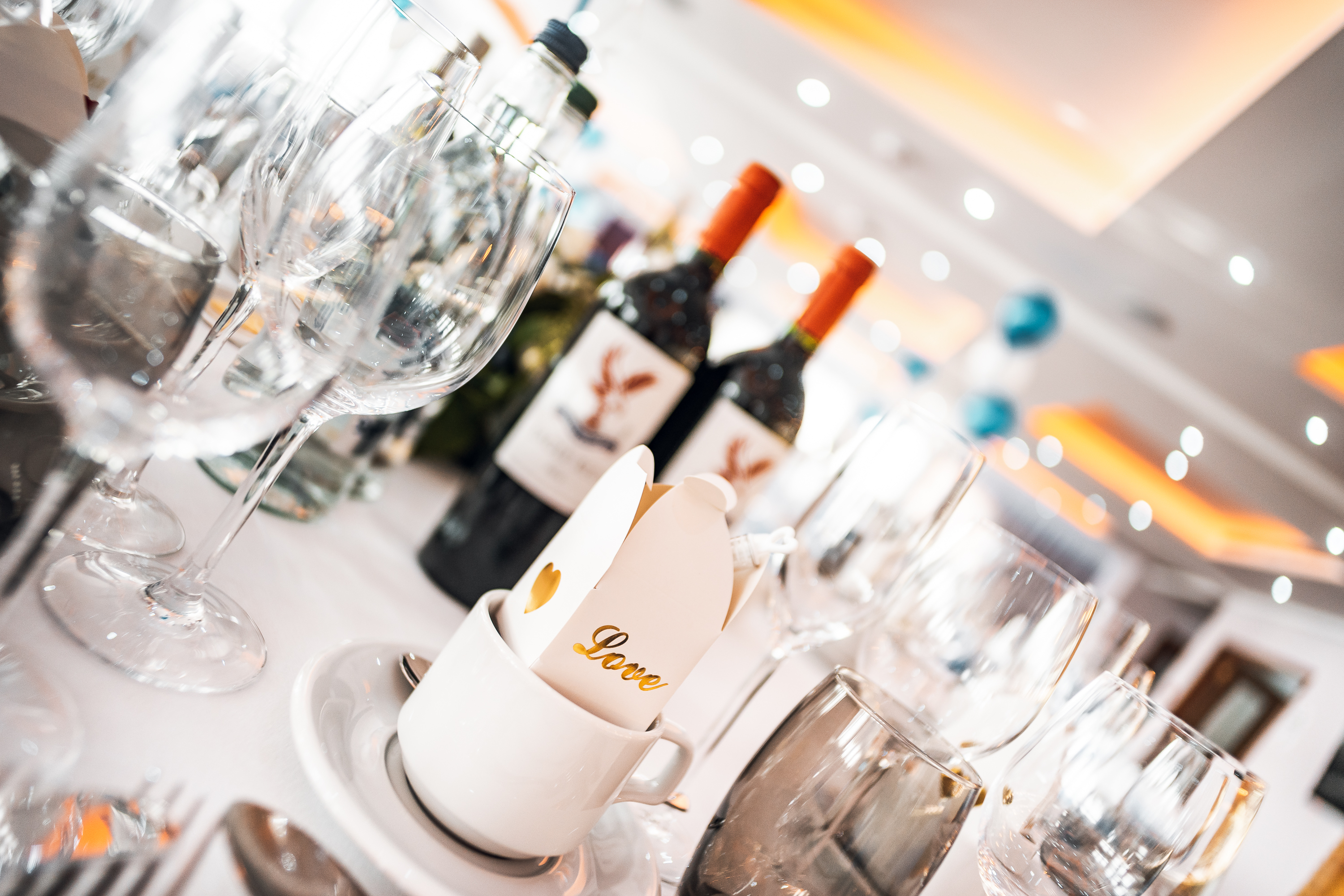 Elegant dining table setup in Stanley Stephenson Lounge, perfect for weddings and events.