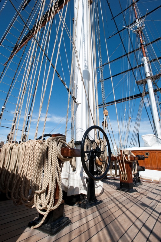 Tall ship rigging at The Weather Deck, ideal for team-building events and gatherings.