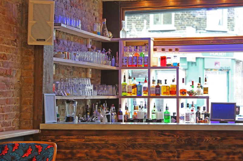 Well-stocked bar in The Nightclub, ideal for cocktail receptions and social gatherings.