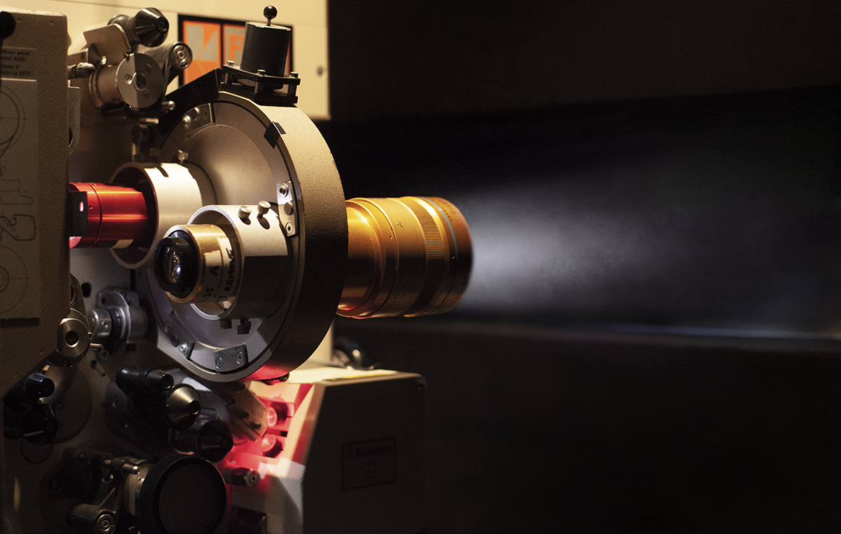 Vintage film projector at The Venue, enhancing audiovisual quality for memorable events.