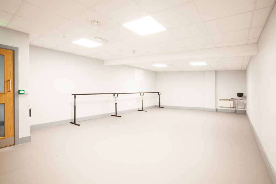 Violet Mary Studio: versatile blank space for workshops and dance events with ample lighting.