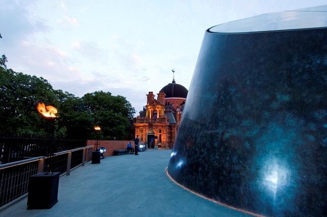 Outdoor venue at Peter Harrison Planetarium, ideal for upscale events and gatherings.