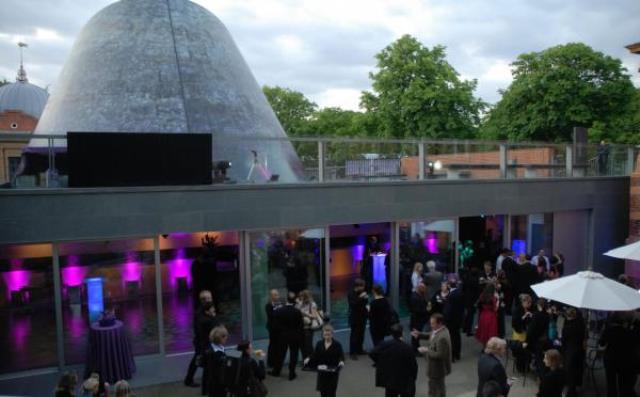 Stylish outdoor event space at Peter Harrison Planetarium for upscale gatherings.