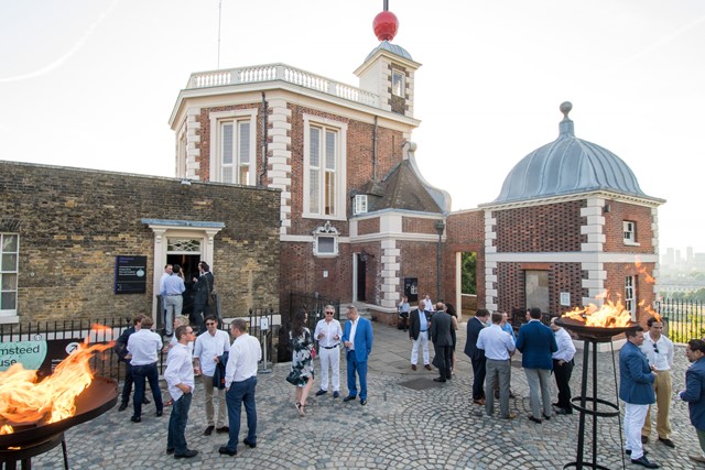 Stylish outdoor event in The Octagon Room with fire pits at Royal Observatory, ideal for gatherings.