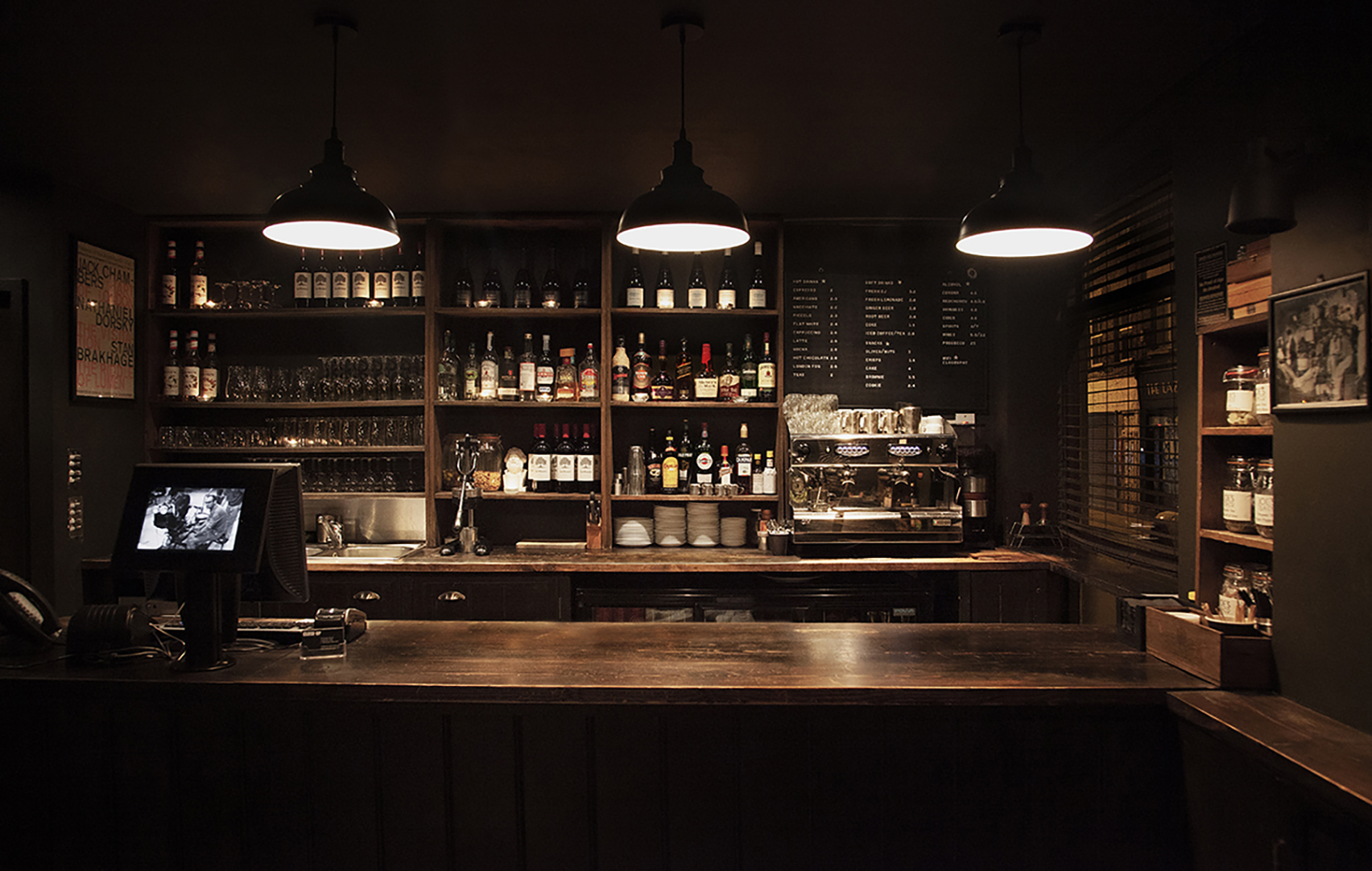 Stylish bar at Close-Up Film Centre, perfect for networking events and gatherings.