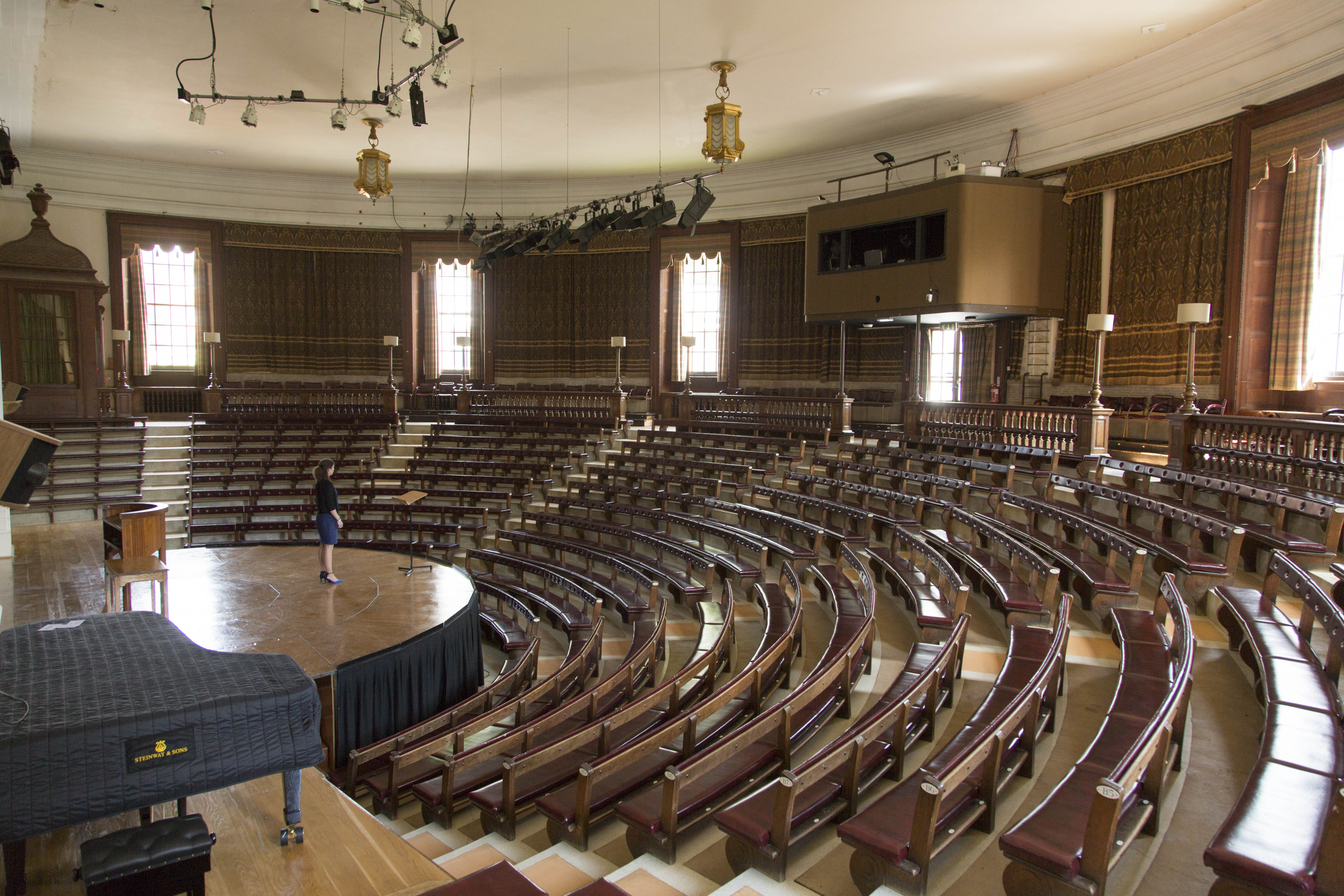 Memorial Hall at Marlborough College: tiered seating for lectures and events.