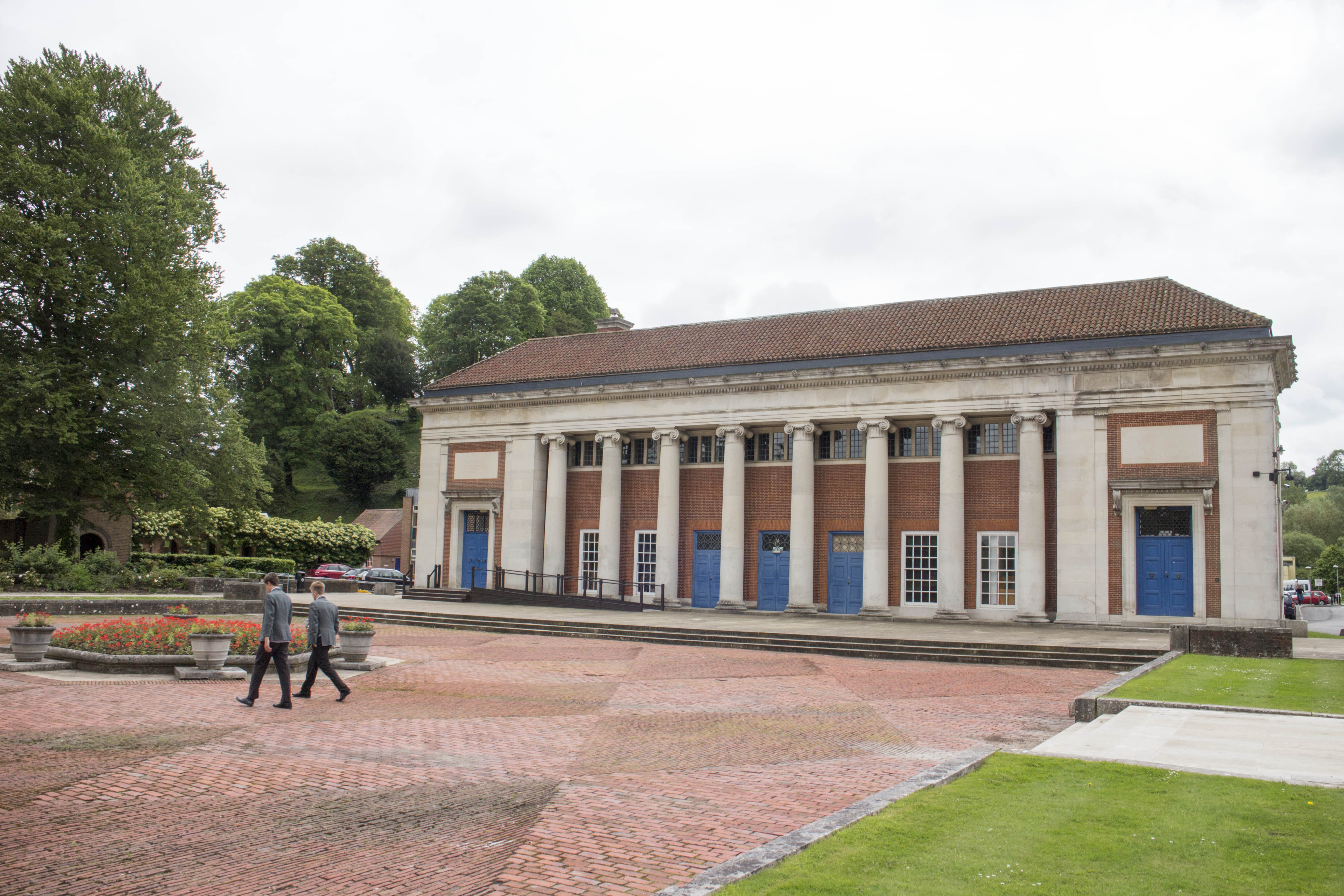 Memorial Hall at Marlborough College: elegant venue for conferences, surrounded by greenery.