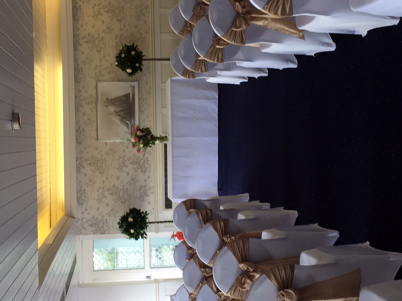 Elegant Britannia Suite on Ravens Ait Island, perfect for weddings and formal gatherings.