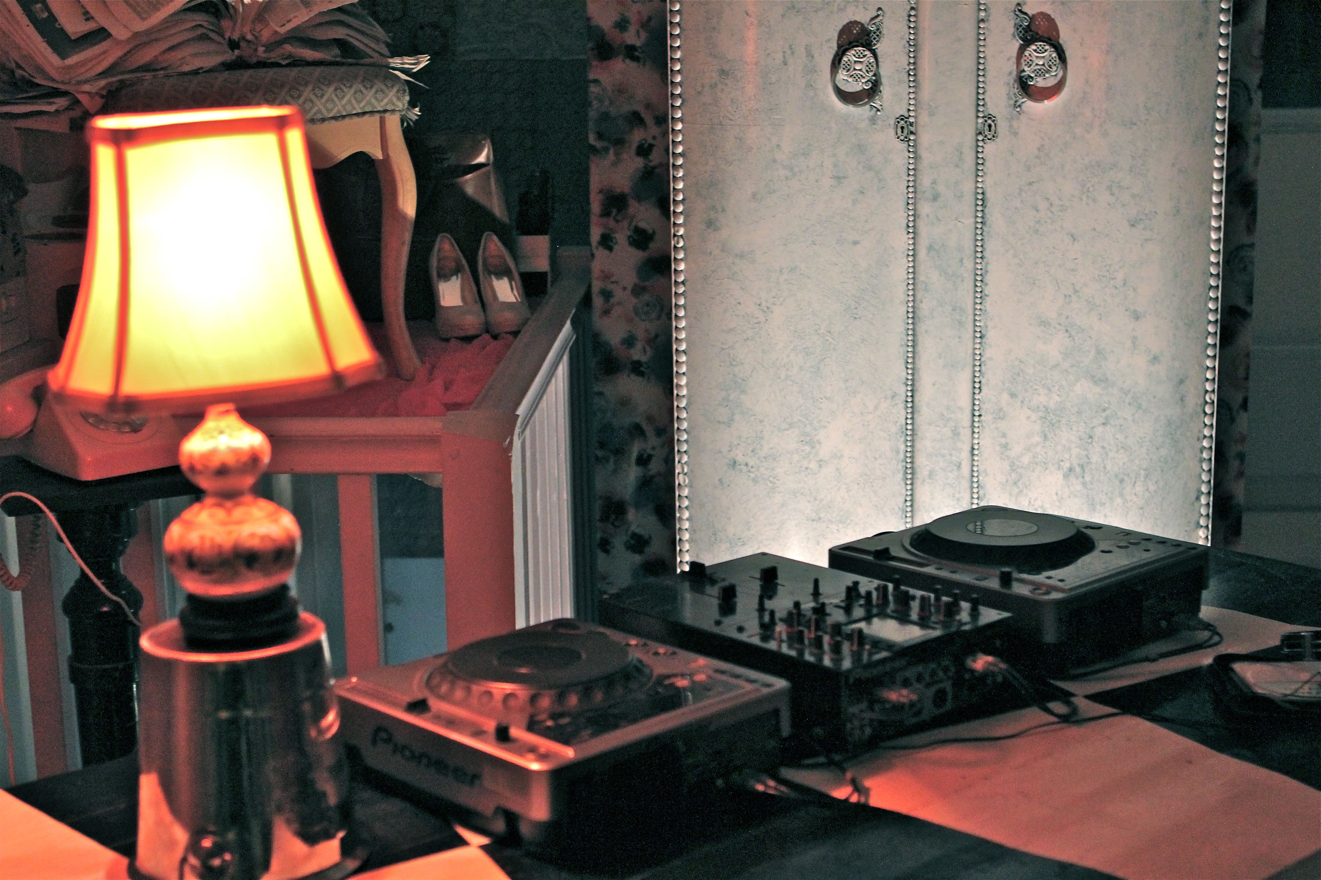 Stylish DJ setup with ambient lighting at Dalston Popup Loft event venue.