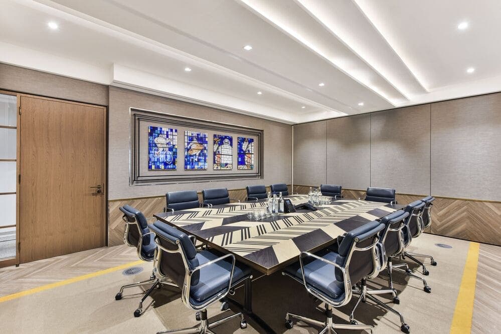 Executive boardroom in Argyll with sophisticated millwork for professional corporate meetings.