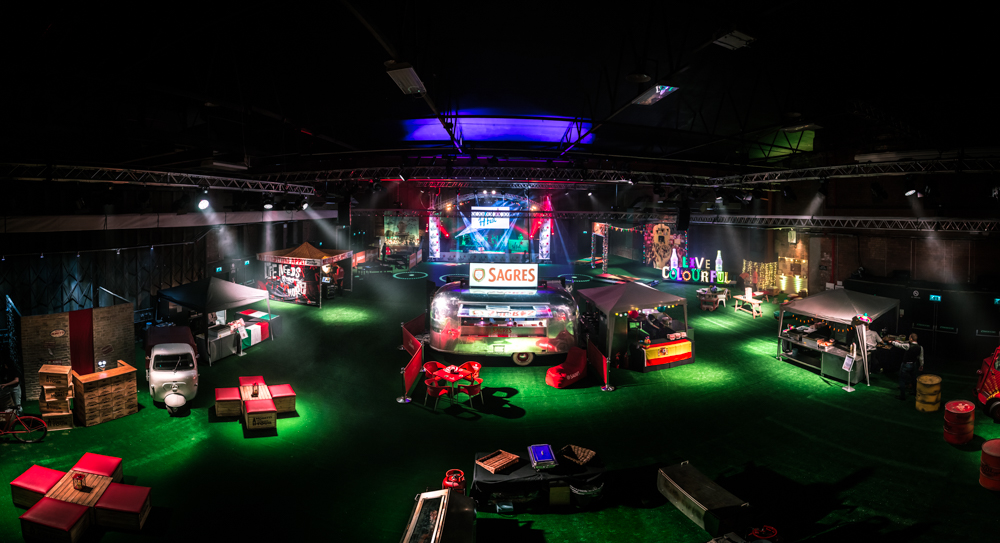 Vibrant event space at The Cotton Sheds, ideal for festivals and trade shows.