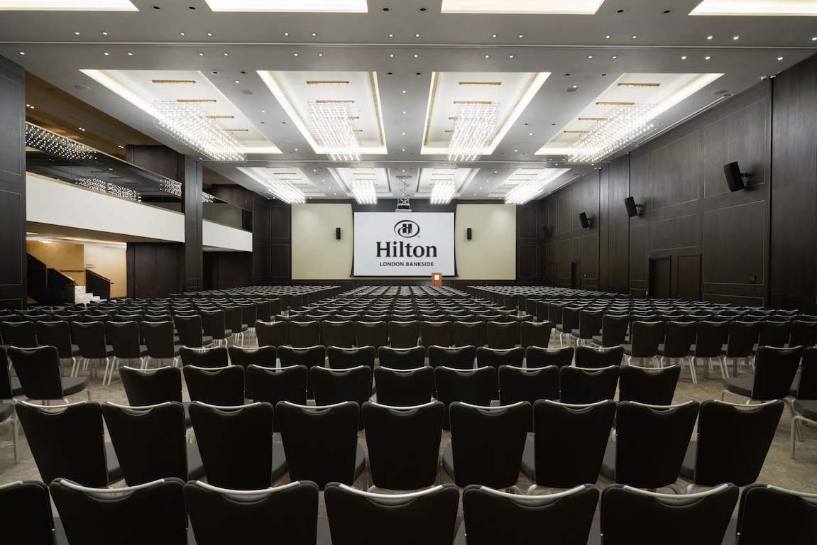 Bankside Ballroom at Hilton London, spacious conference room for corporate events.