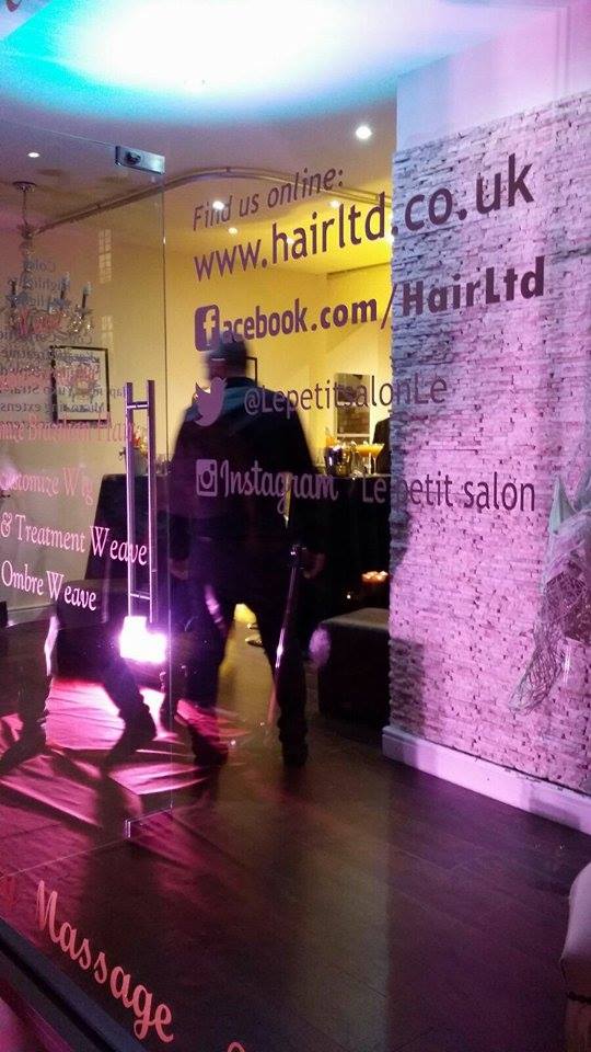 Stylish salon entrance with soft lighting for modern events and promotions.