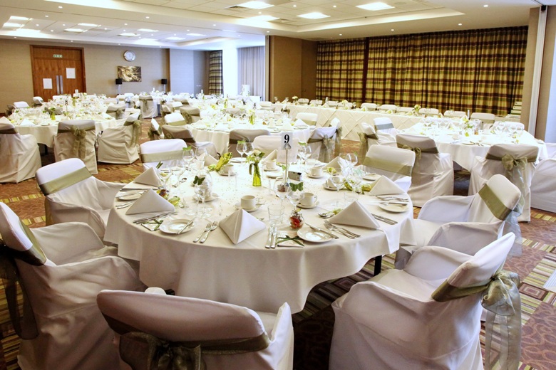 Elegant banquet setup in Buckingham Suite, perfect for weddings and corporate events.