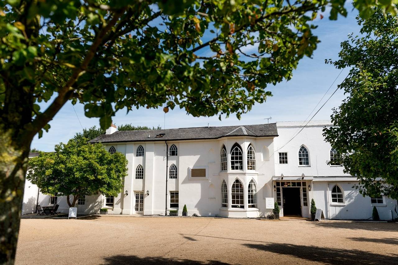 Banqueting Hall in Warwick House, spacious venue for meetings and events with natural light.