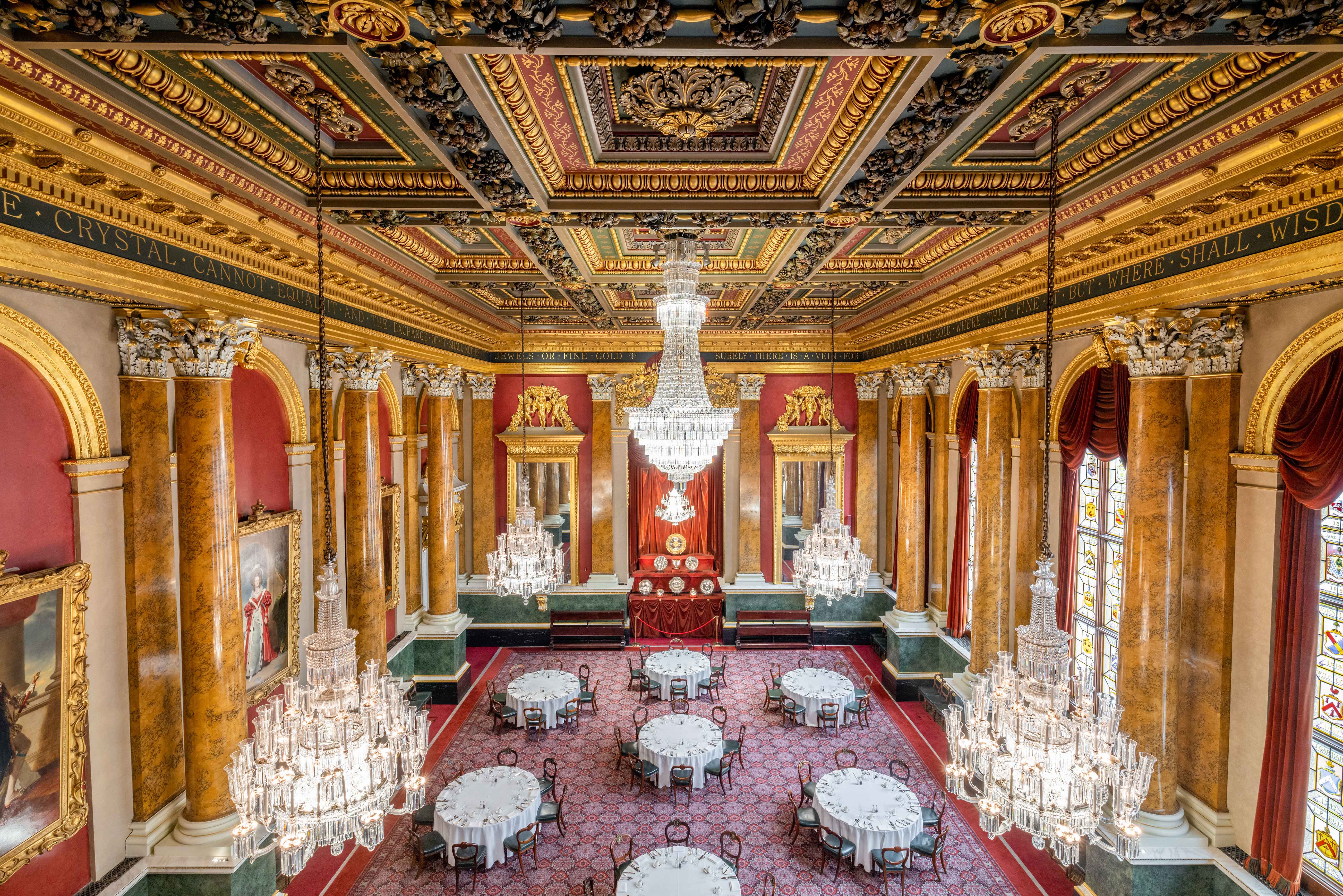 Goldsmiths' Livery Hall, opulent banquet, gala event