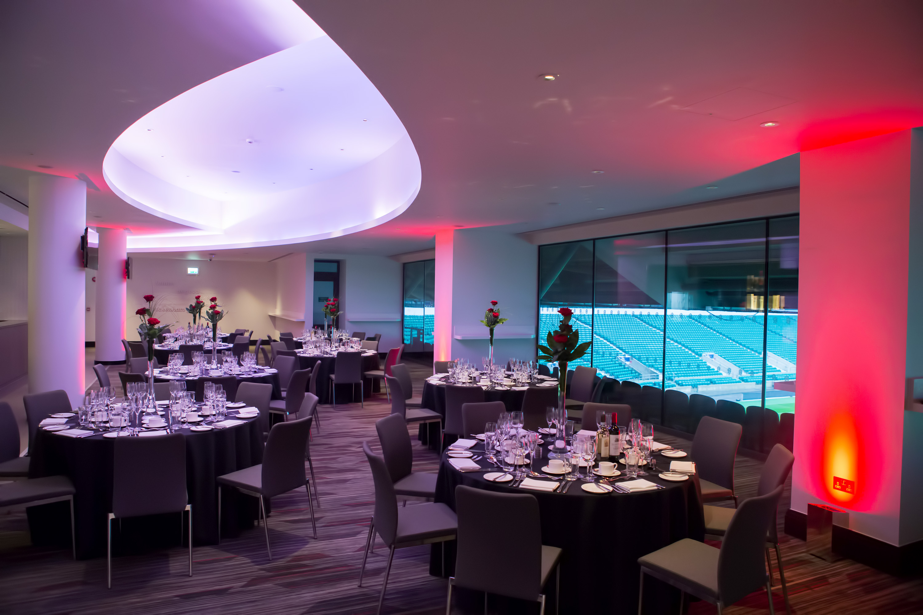 Elegant Members' Lounge at Allianz Stadium, perfect for corporate events and upscale gatherings.