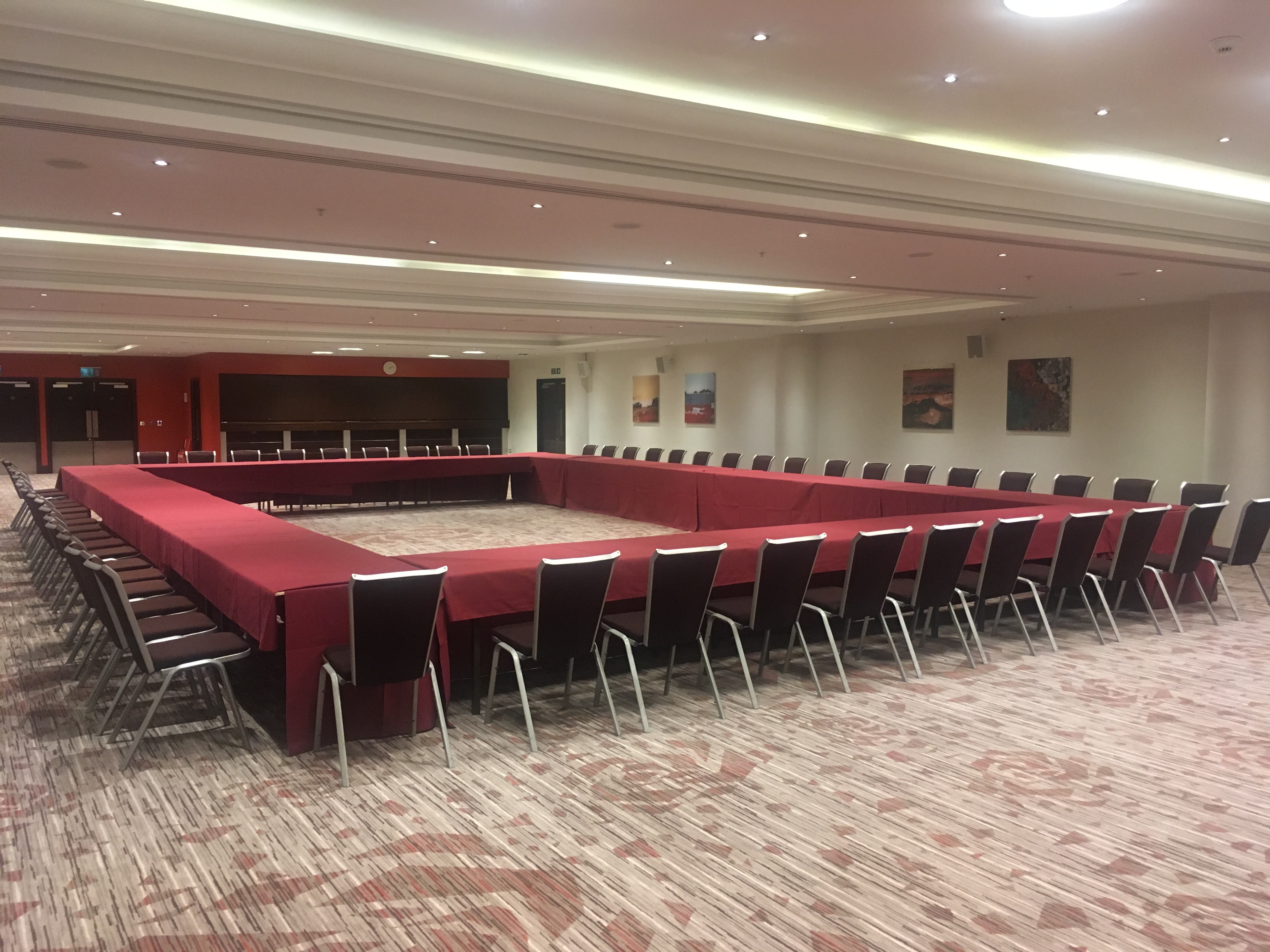 Churchill Suite meeting room at Allianz Stadium, U-shape setup for presentations.