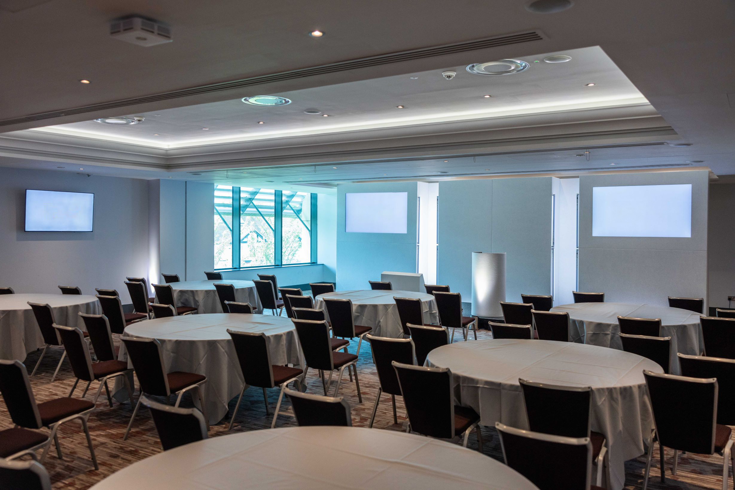 Elgar Suite at Allianz Stadium: modern meeting space for events with natural light.