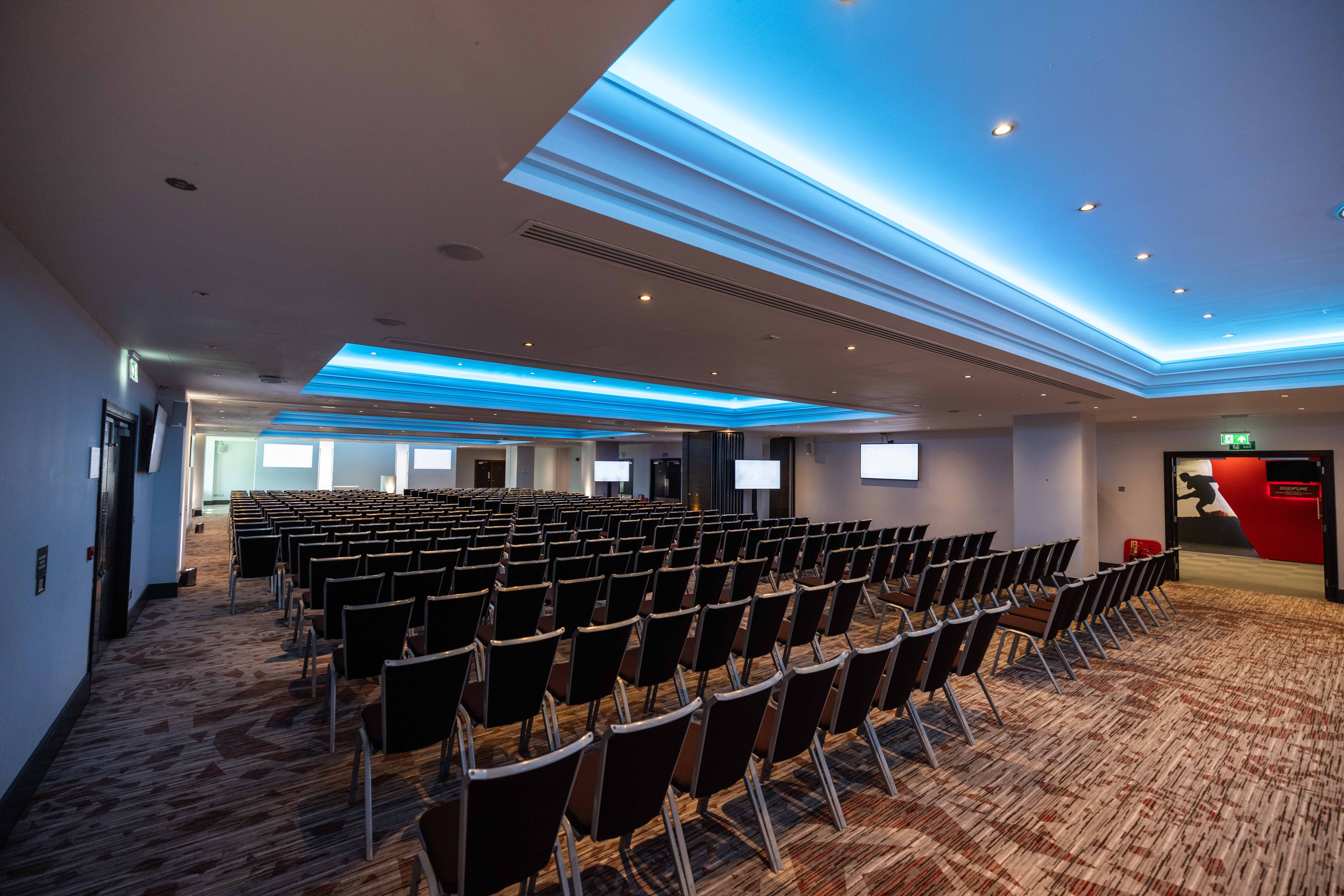 Elgar Suite conference room at Allianz Stadium, Twickenham, set for events and presentations.