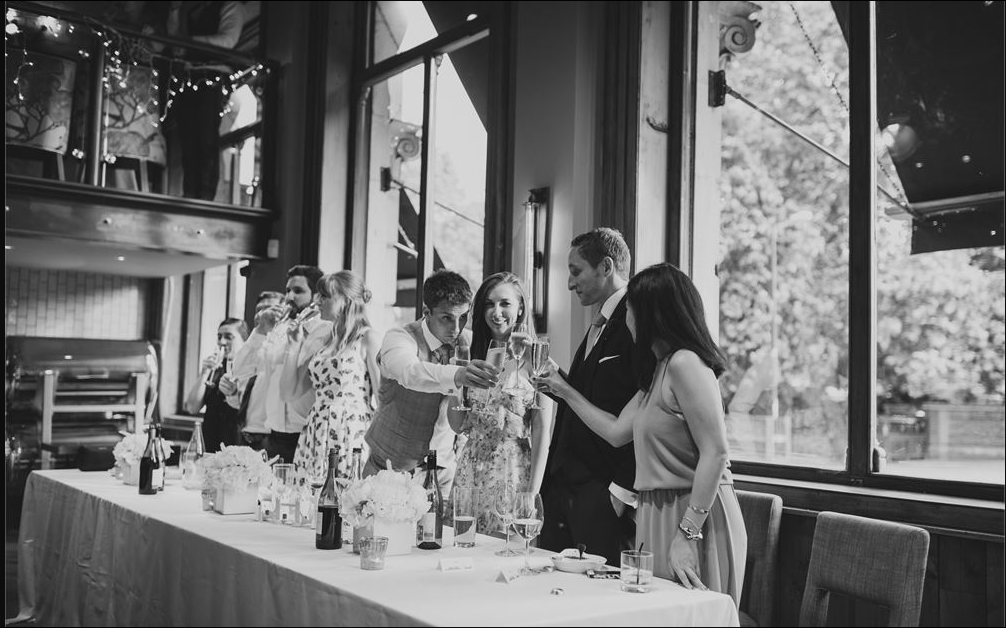 Elegant event venue in Balfour St Bart's with joyful toasts and natural light ambiance.