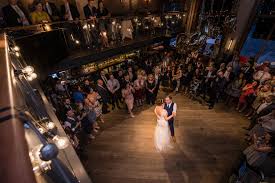 Elegant wedding reception at Balfour St Bart's with couple's first dance.