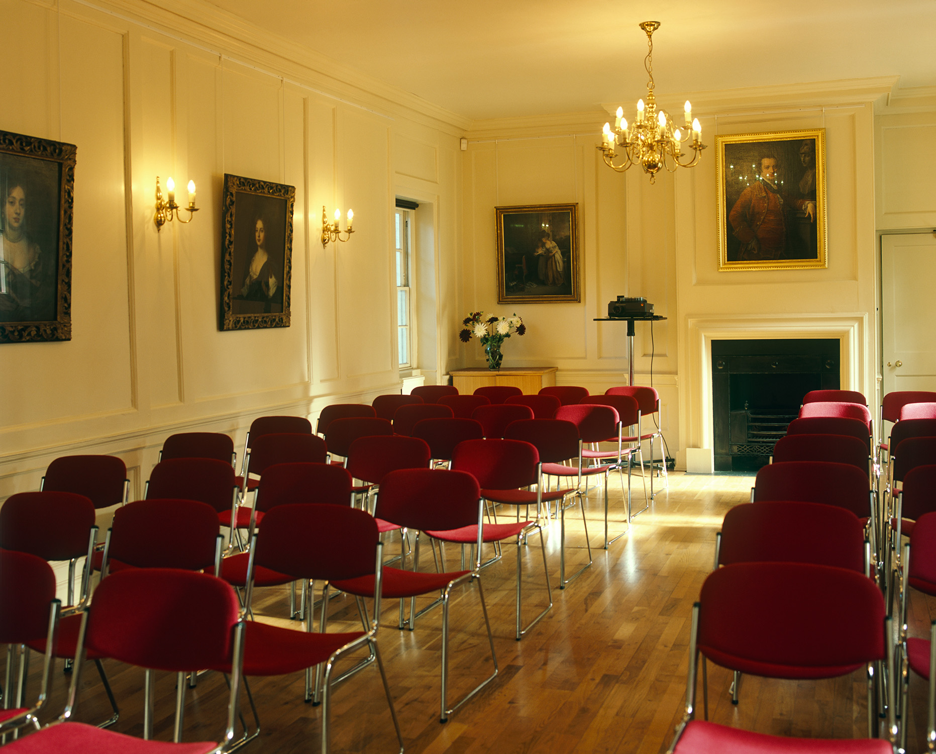 Georgian Room at The Museum of the Home, elegant decor for seminars and presentations.