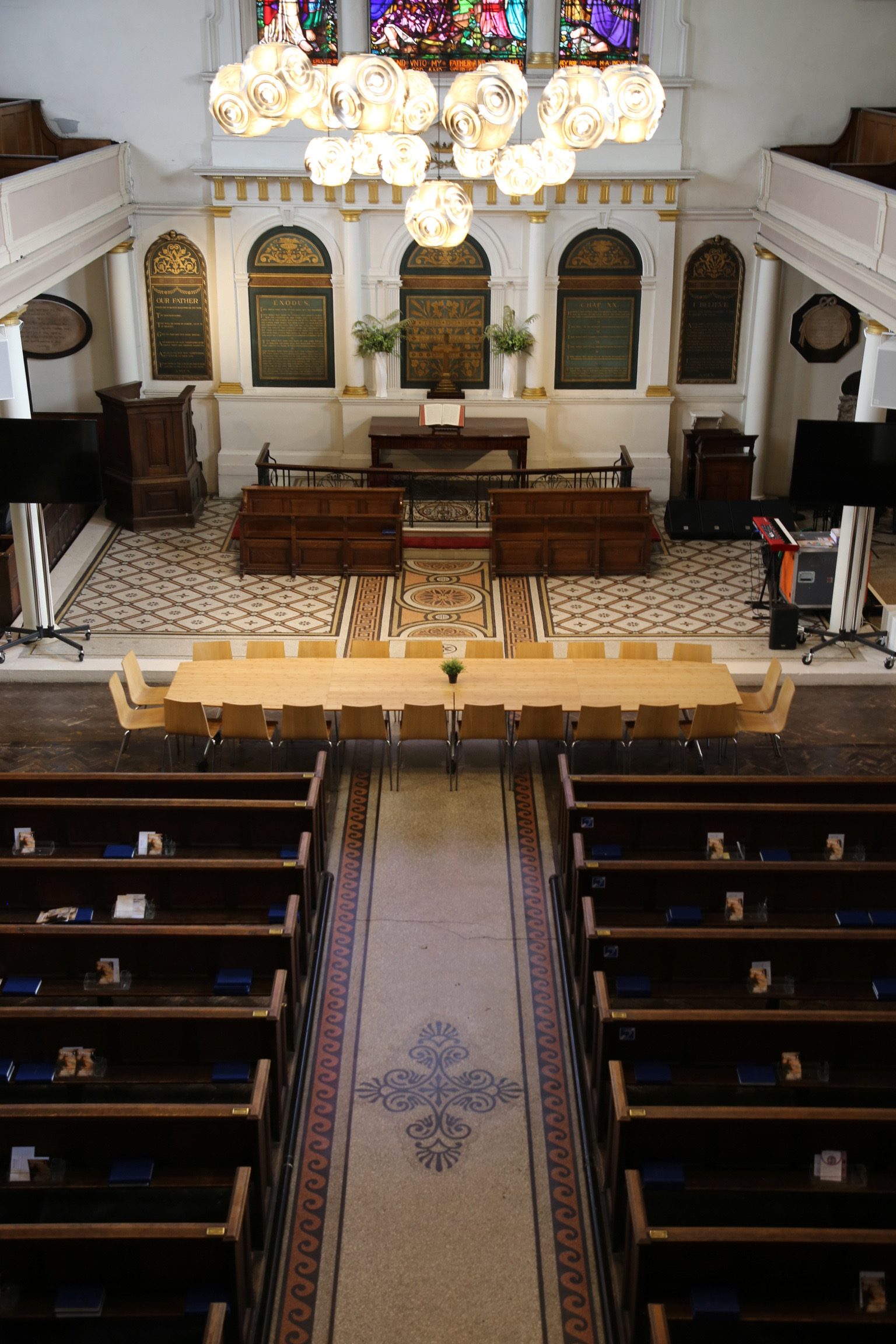 Elegant meeting space in The Church Crypt, ideal for workshops and discussions.