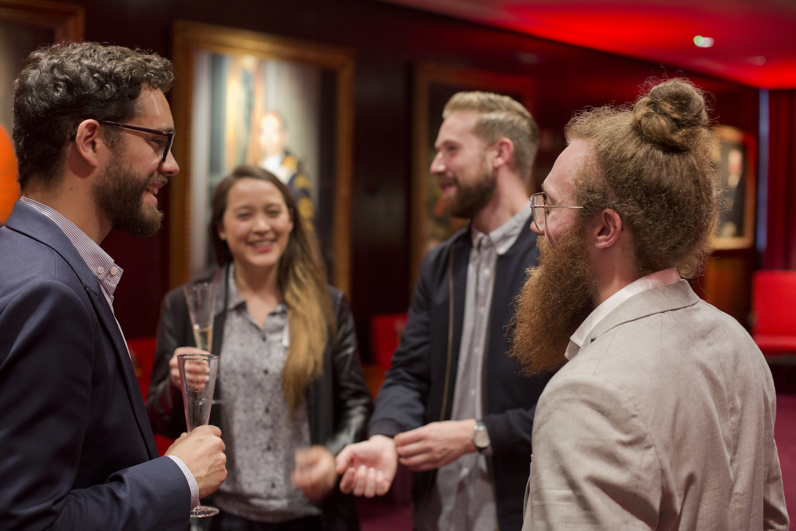Vibrant networking event in The Court Room, Salters' Hall with elegant decor.
