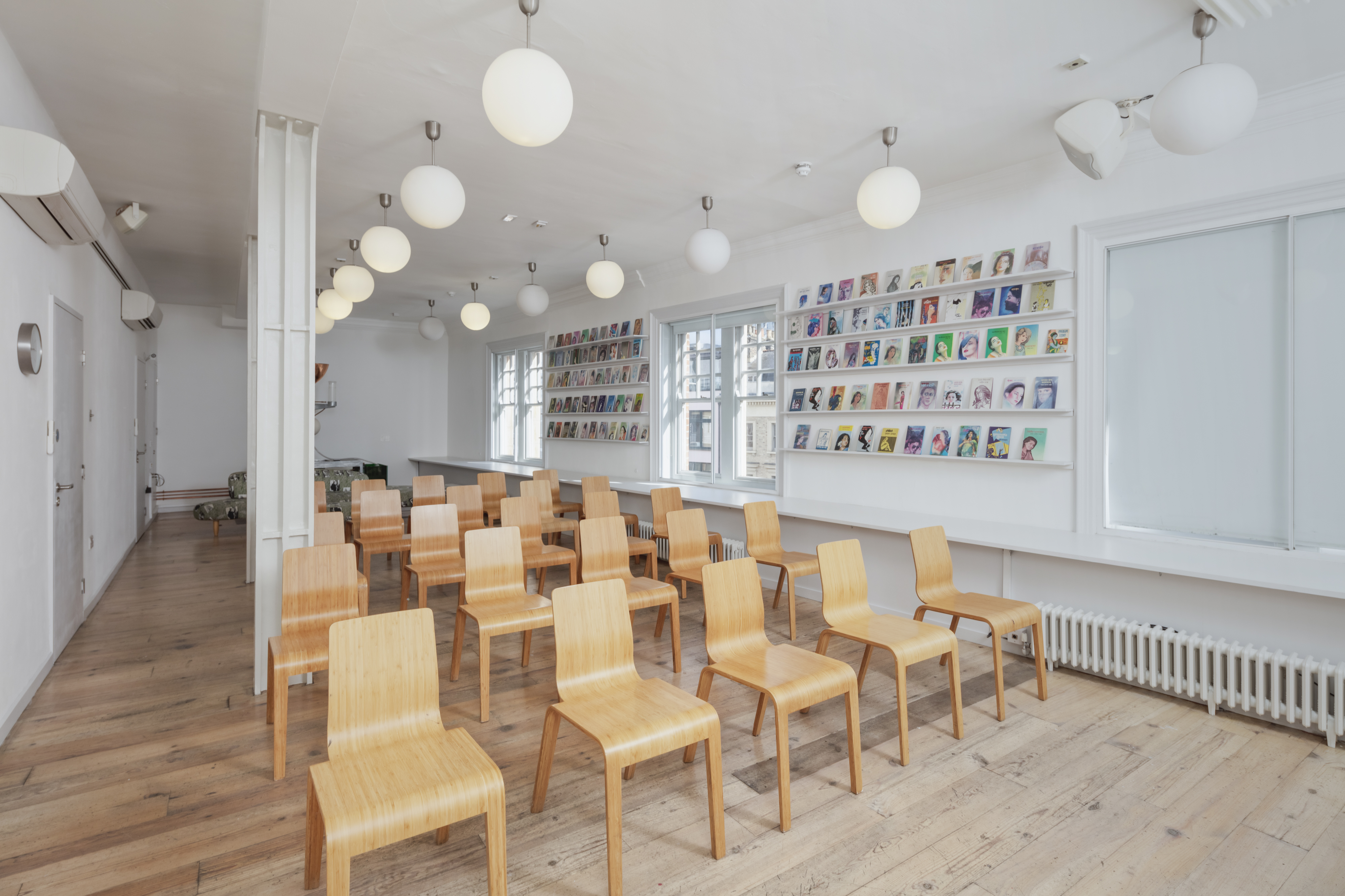 Modern minimalist event space in Whitechapel Gallery for meetings and workshops.