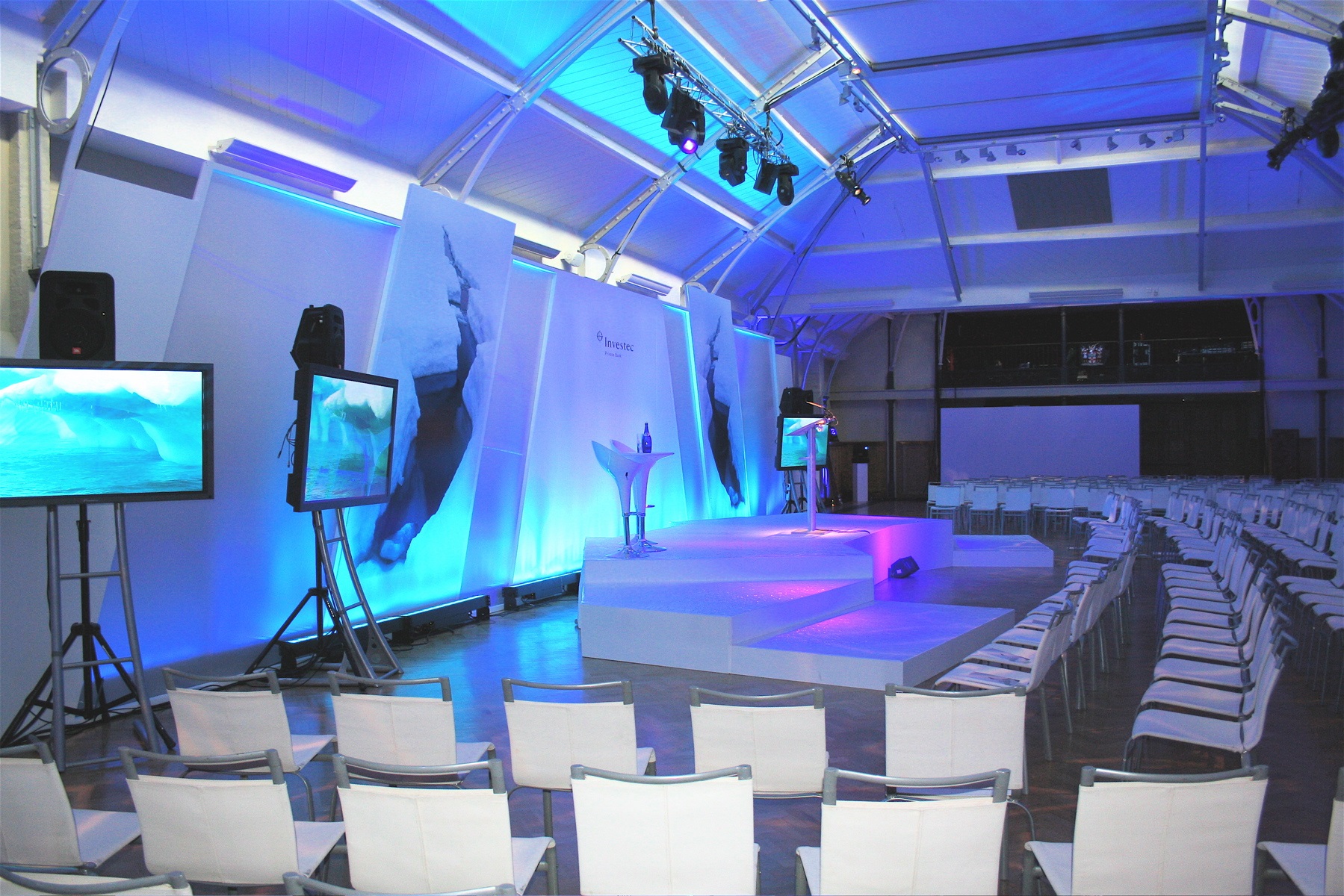 Prince Consort Rooms, HAC event space with modern seating for presentations and conferences.