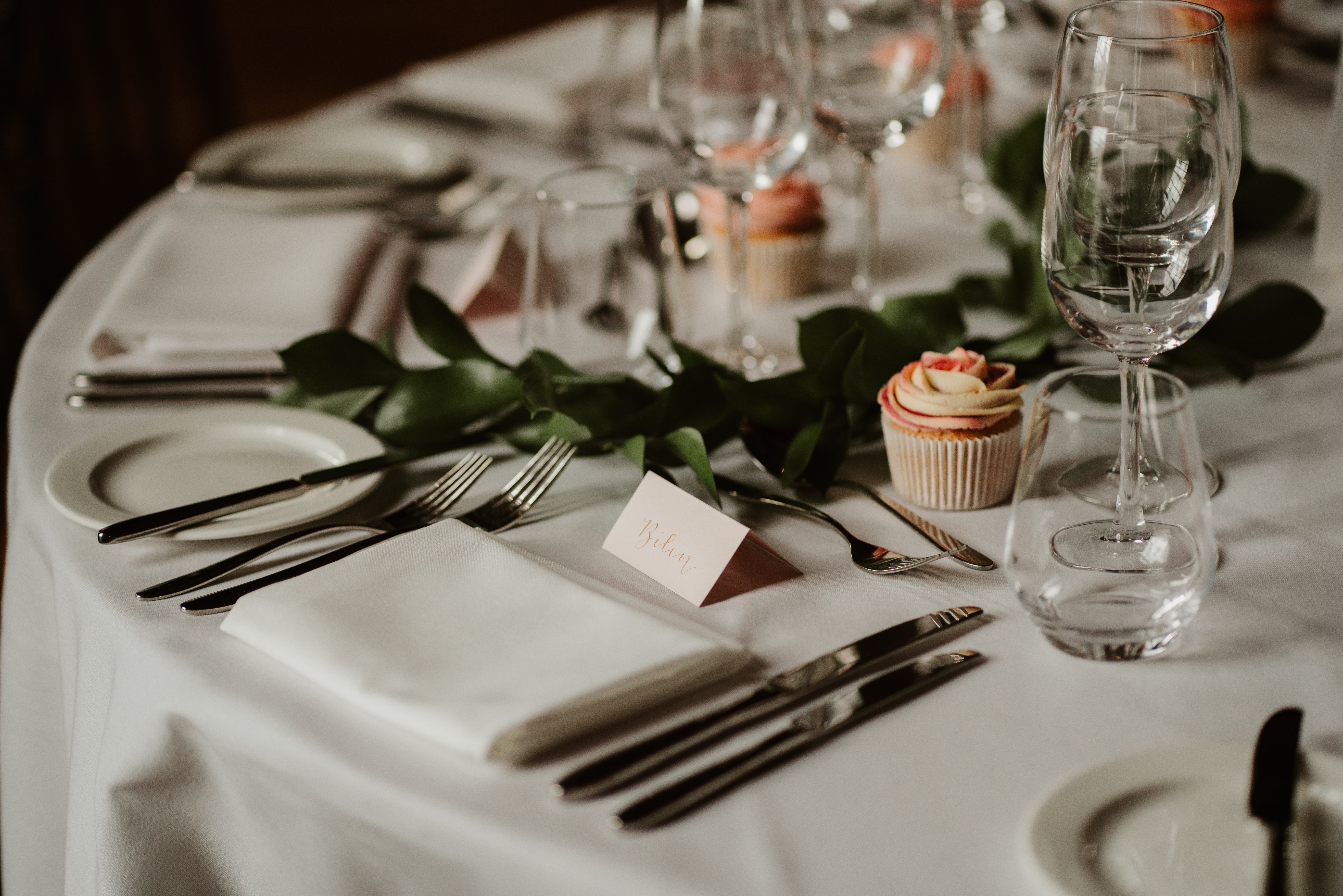 Elegant dining table in The Long Room, ideal for weddings and corporate events.