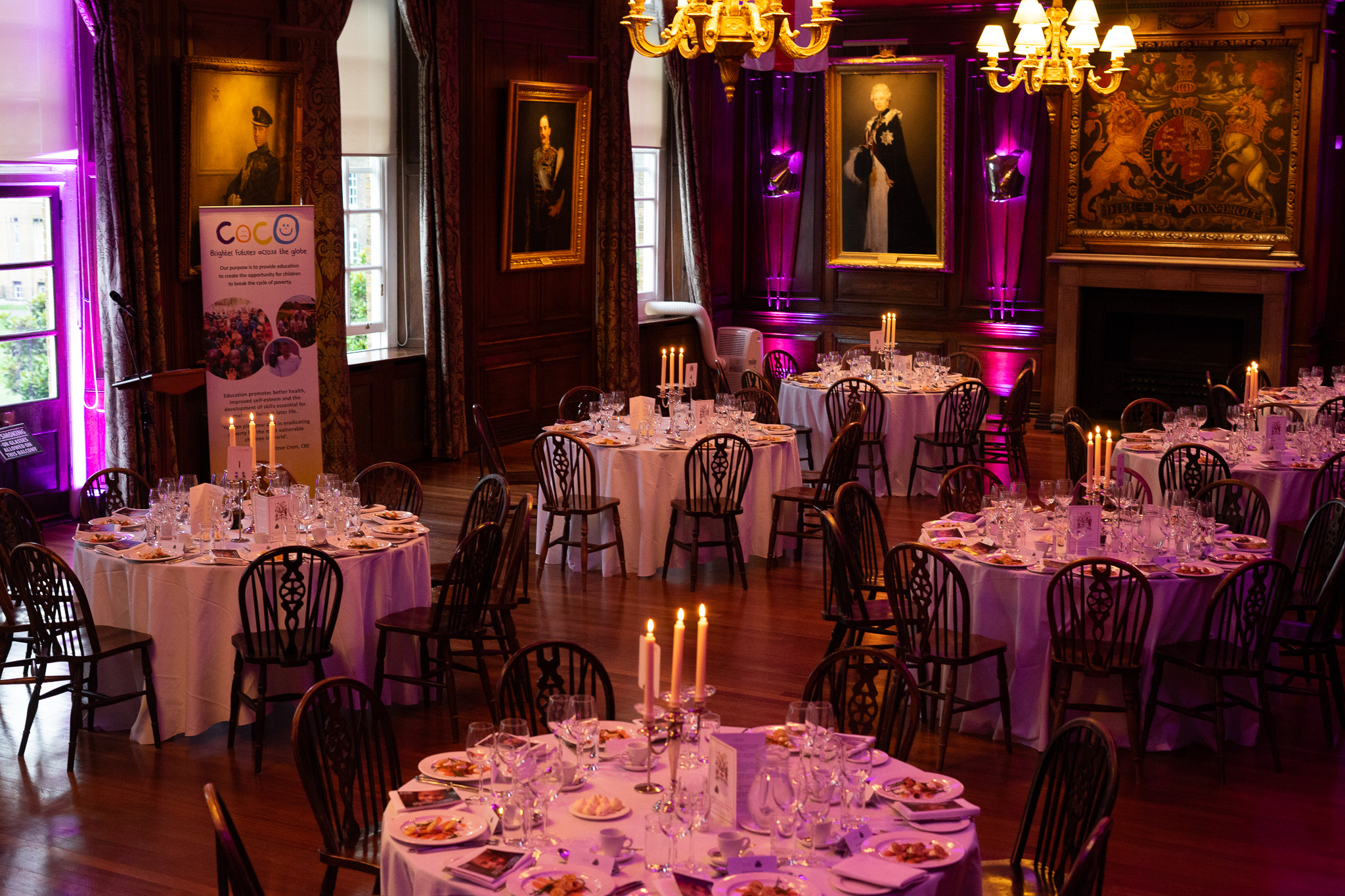 Elegant banquet hall in The Long Room, ideal for formal events and galas.